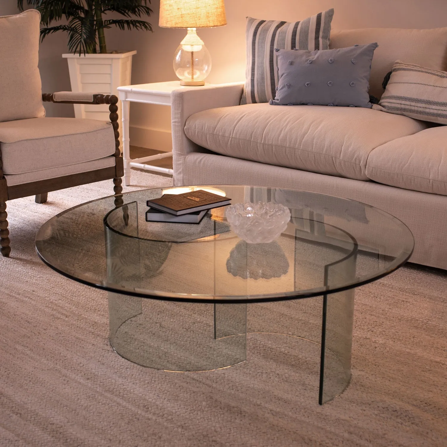 14" Round Clear Glass Table Tops