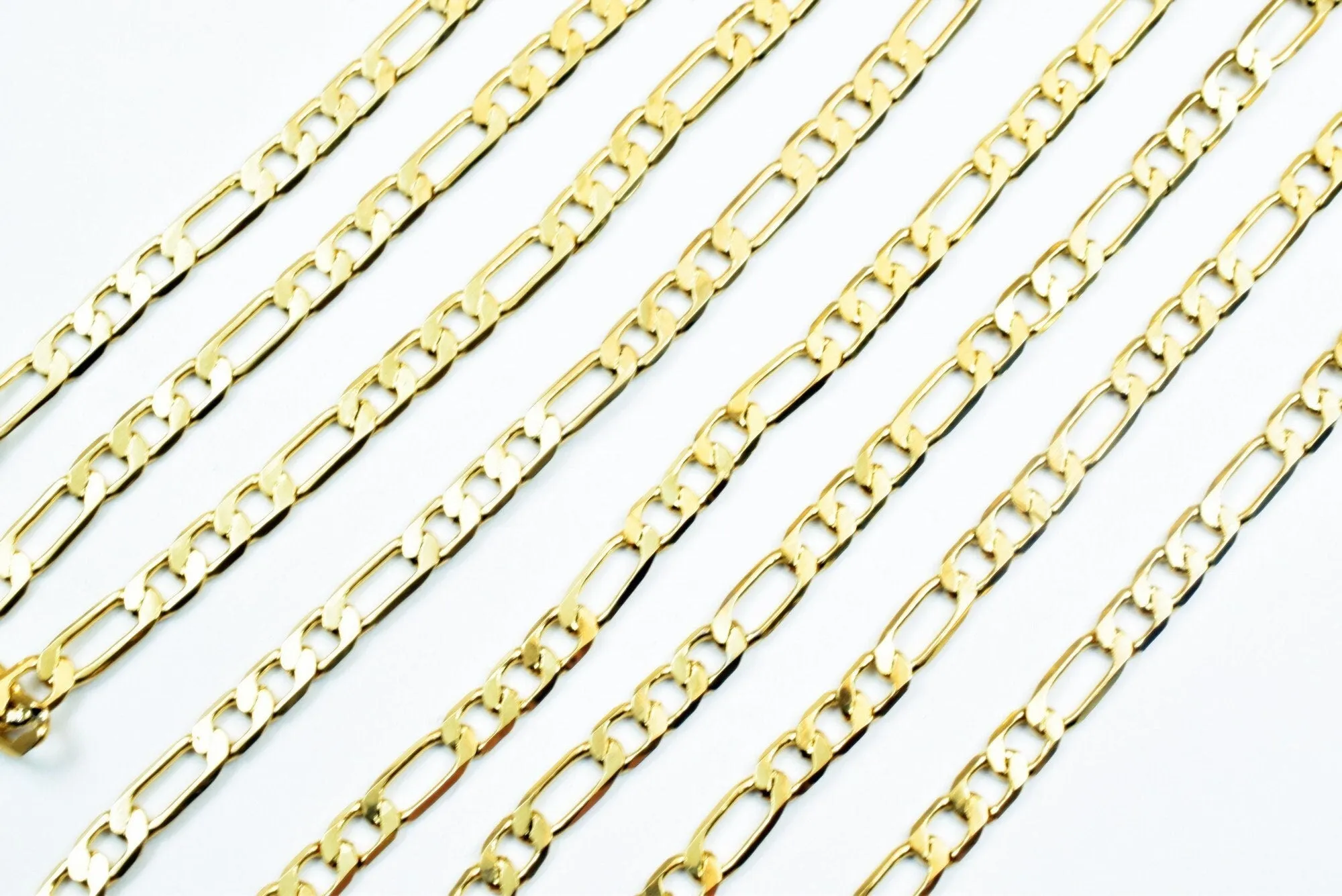 18k Gold Filled Look, EP figaro chain width 2.5mm, thickness 0.5mm, 17 1/2" inches bohemian findings jewelry for jewelry making  cg85