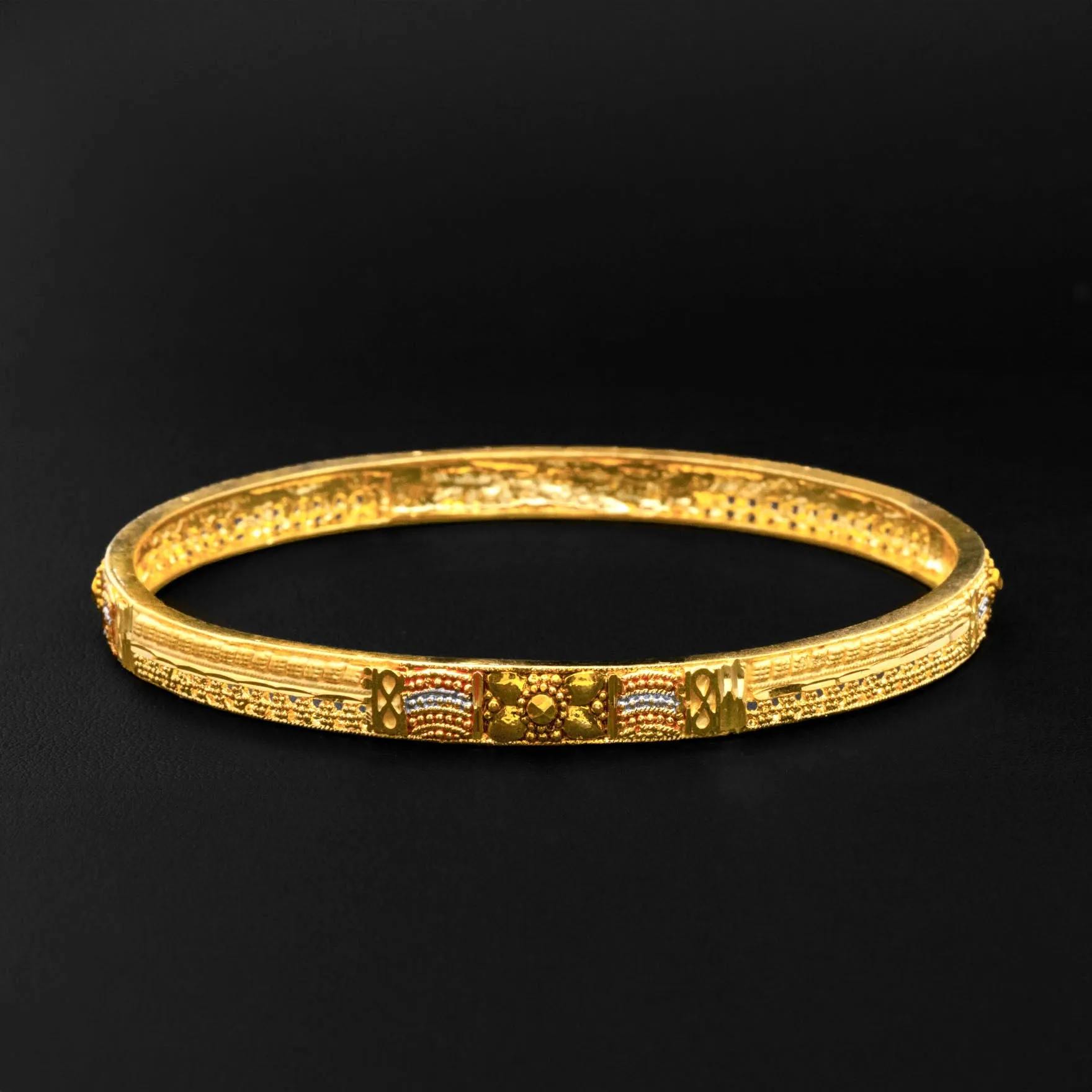 24ct Heavy Gold Plated Enamel Bangle PEB12-091