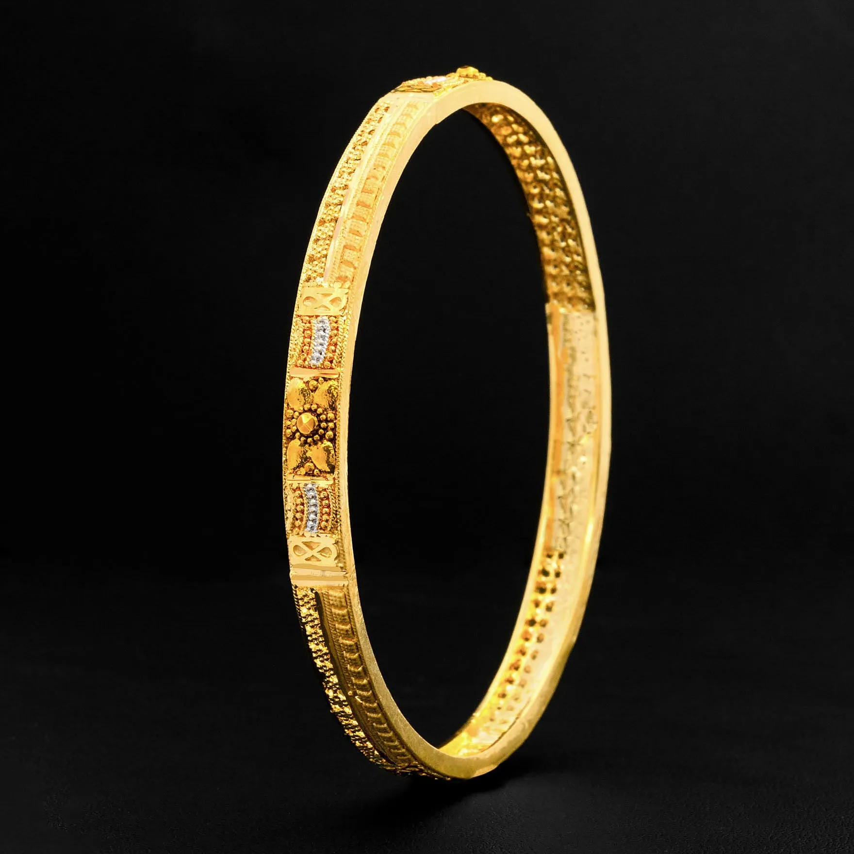 24ct Heavy Gold Plated Enamel Bangle PEB12-091