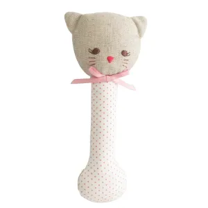 Alimrose - Kitty Stick Rattle - Spot Pink