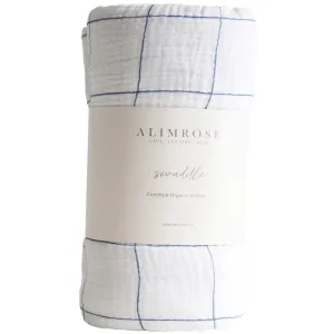 Alimrose - Muslin Swaddle - Grid Navy