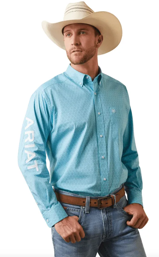 Ariat Men's Team Caiden Gulf Stream Classic Fit Long Sleeve Shirt 10043727