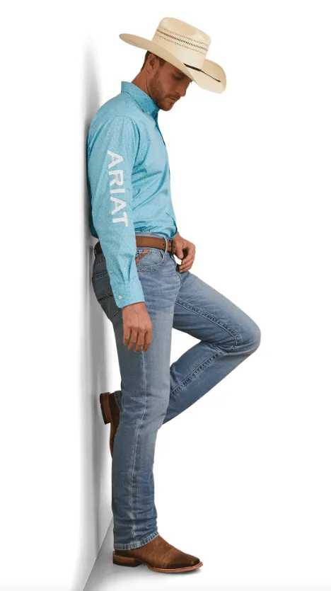 Ariat Men's Team Caiden Gulf Stream Classic Fit Long Sleeve Shirt 10043727