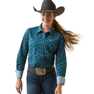 Ariat Women's Kirby Steerhead Print Long Sleeve Button Down Stretch Shirt 10046703