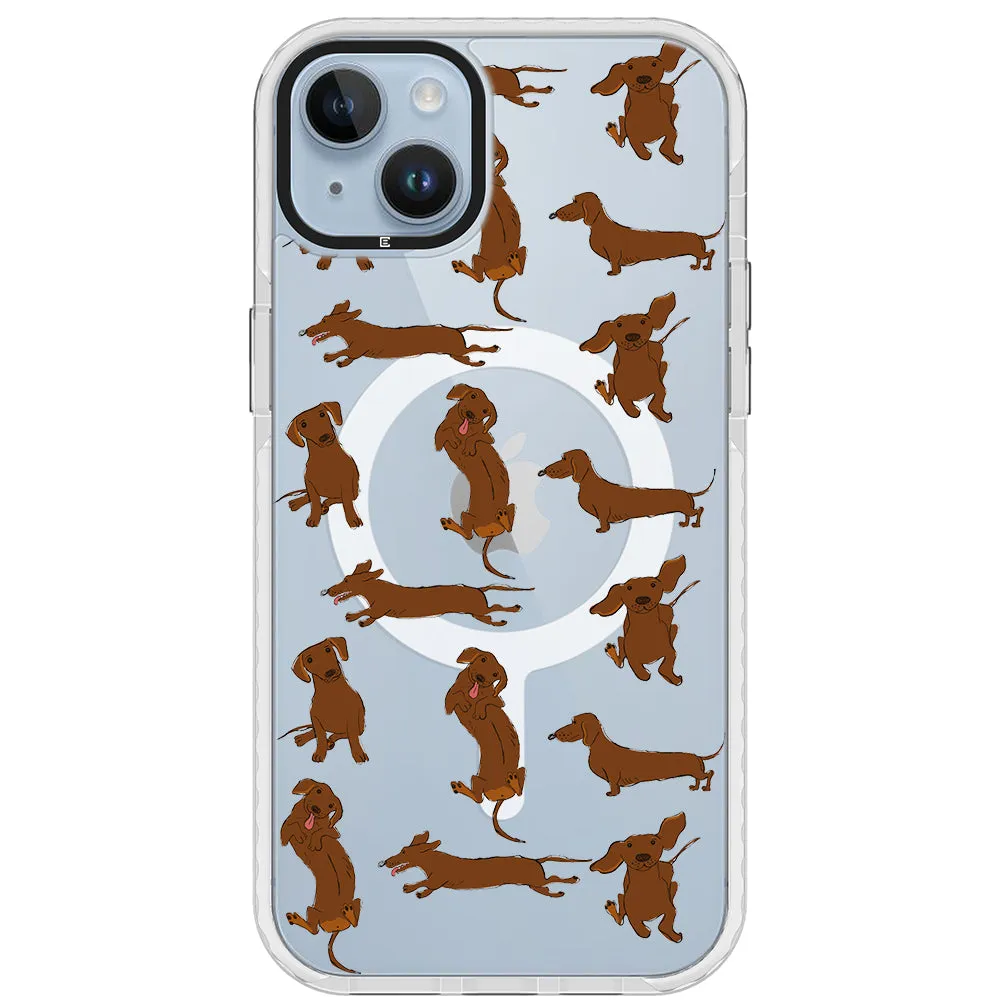 Baby Dachshund Collage Impact iPhone Case