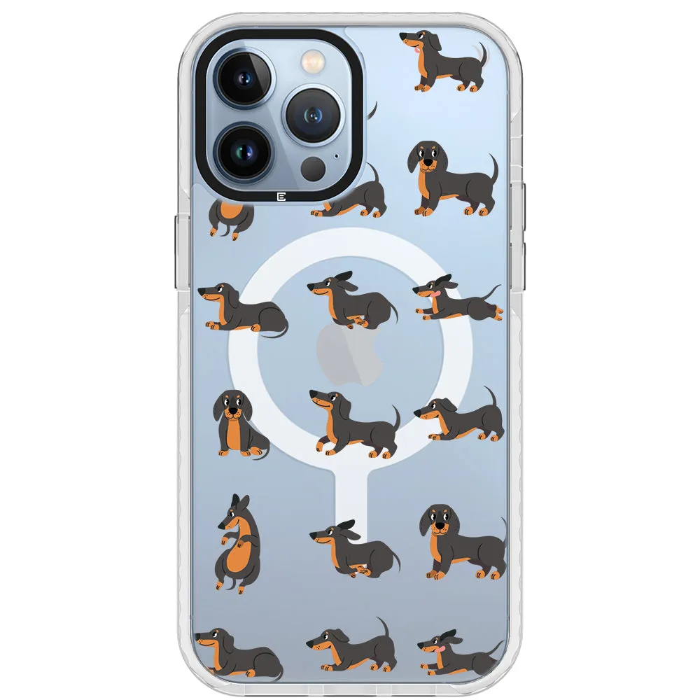 Baby Dachshund Collage Impact iPhone Case