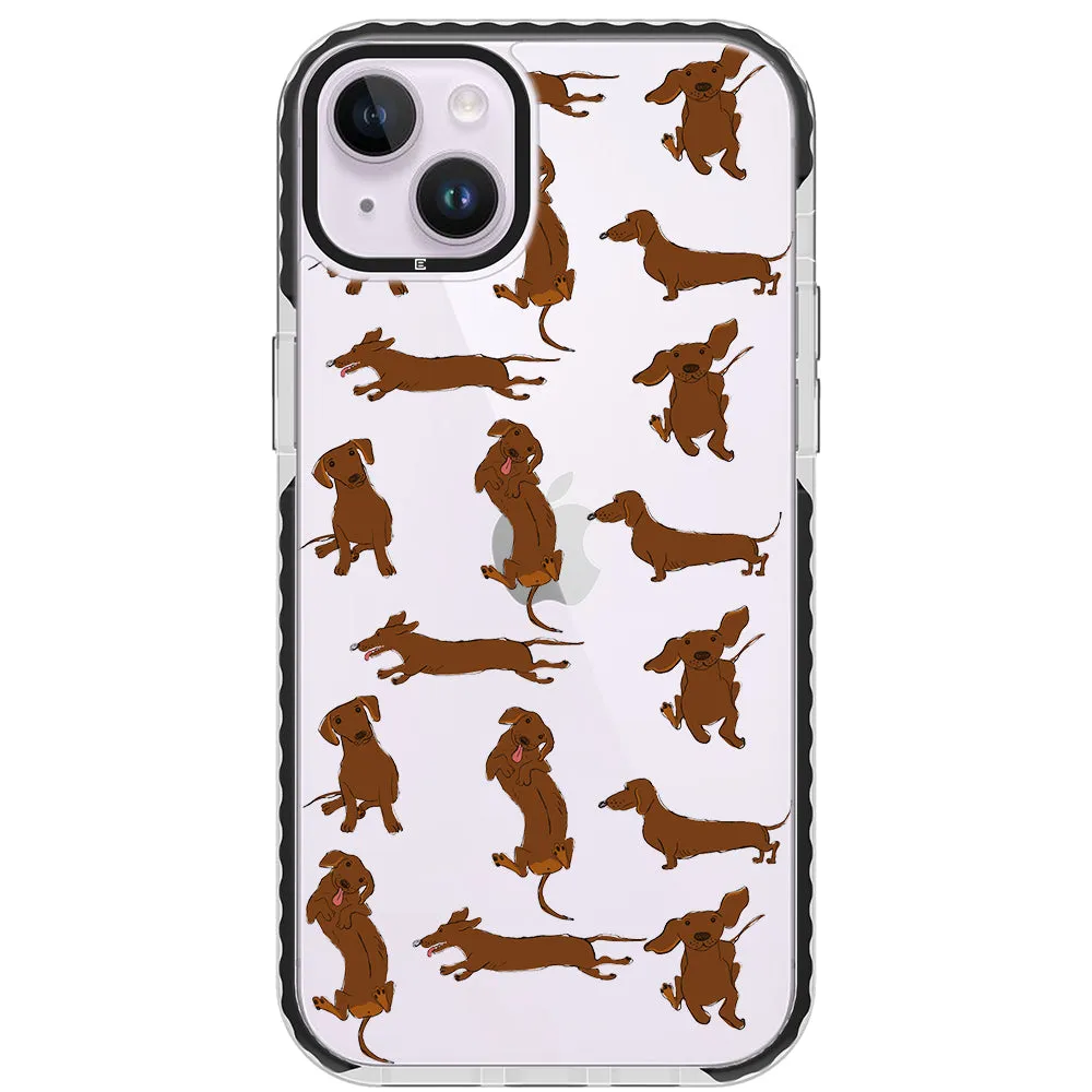 Baby Dachshund Collage Impact iPhone Case