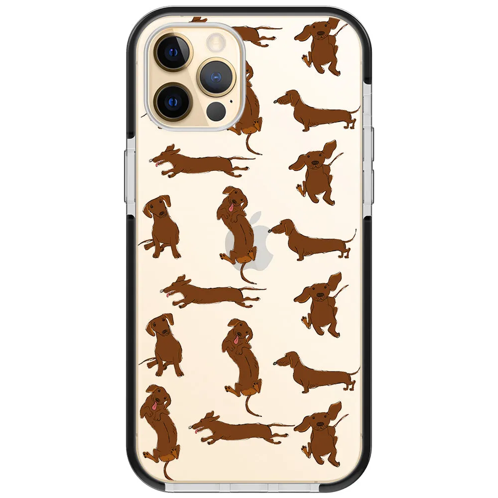 Baby Dachshund Collage Impact iPhone Case