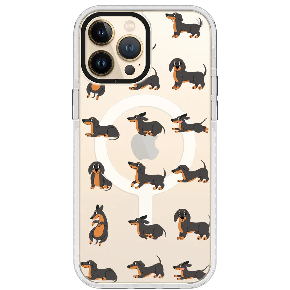 Baby Dachshund Collage Impact iPhone Case