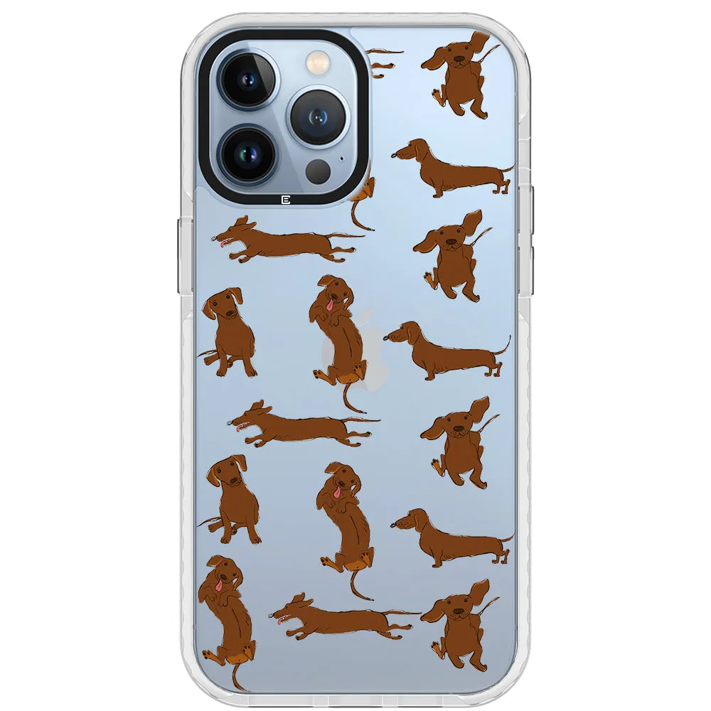 Baby Dachshund Collage Impact iPhone Case