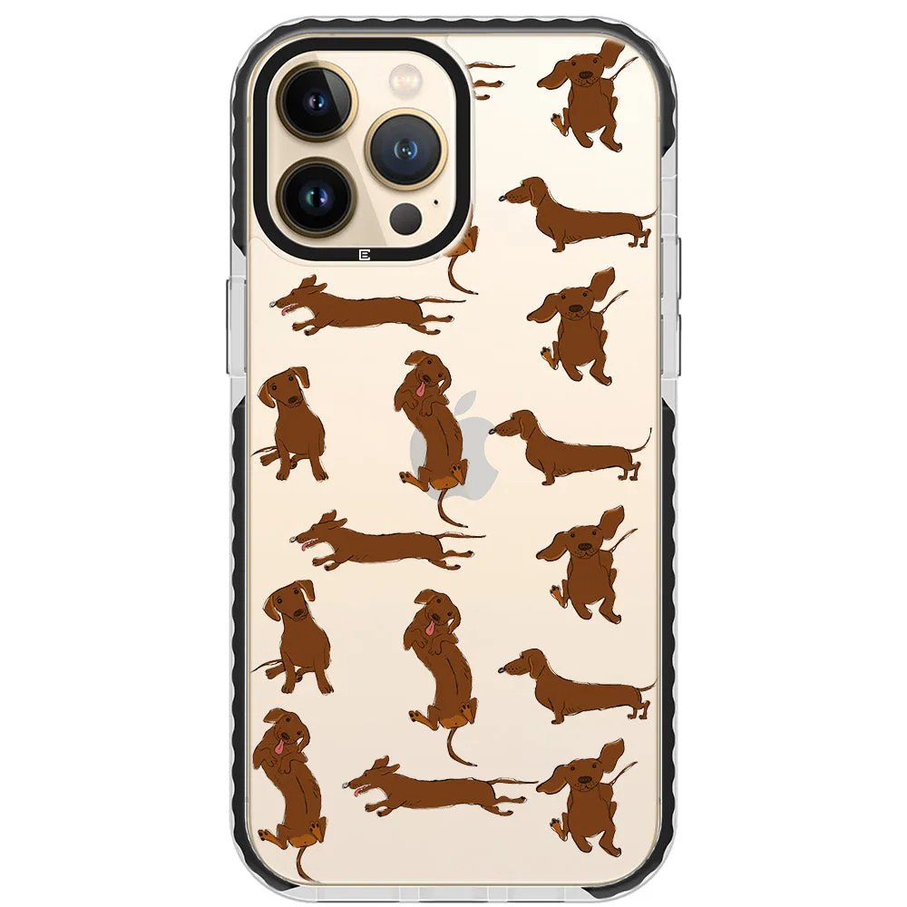 Baby Dachshund Collage Impact iPhone Case