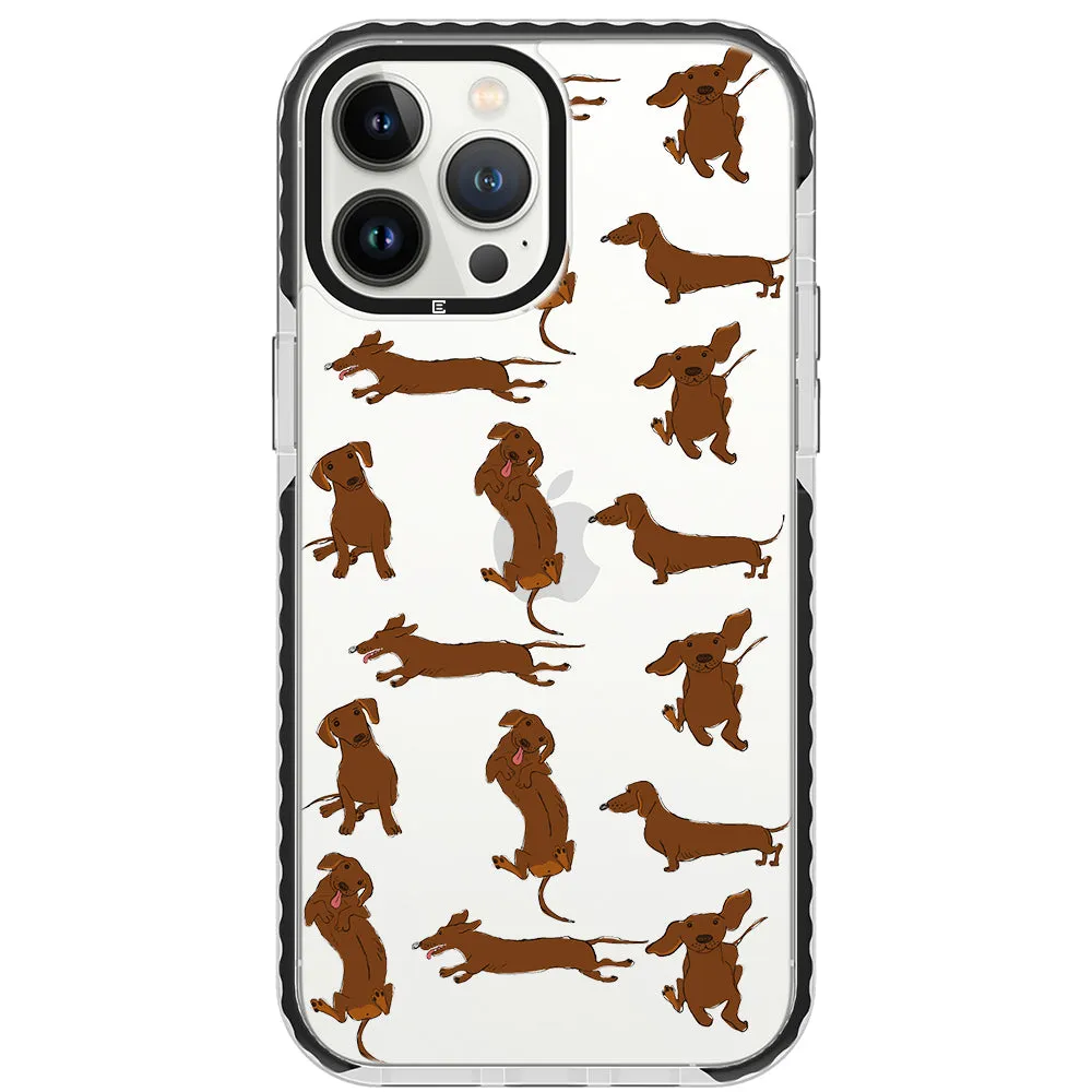 Baby Dachshund Collage Impact iPhone Case