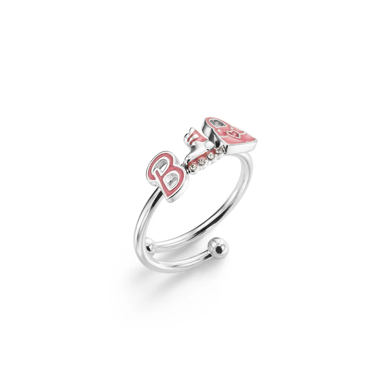 Barbie Fixed Charm Ring (Silver)