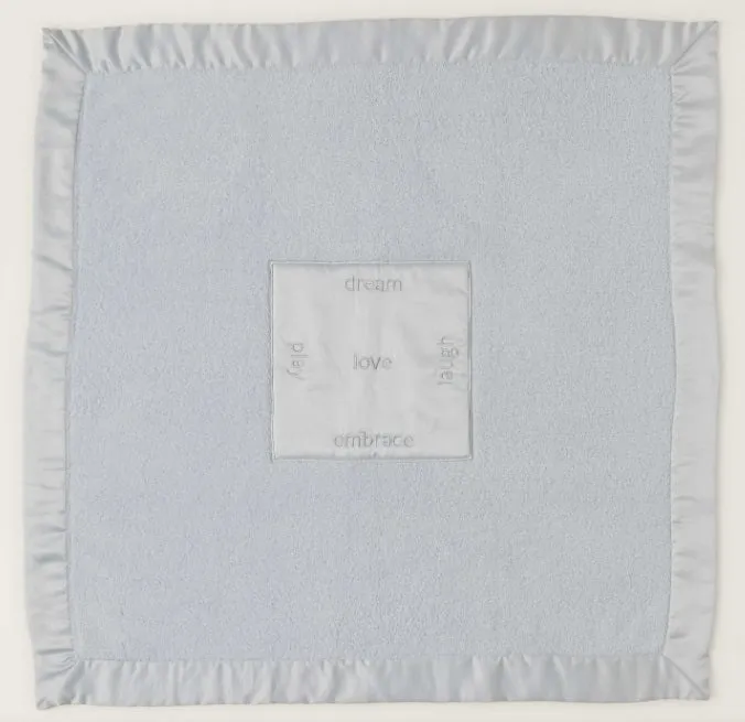 Barefoot Dreams CozyChic® Receiving Blanket with Satin Trim in Blue