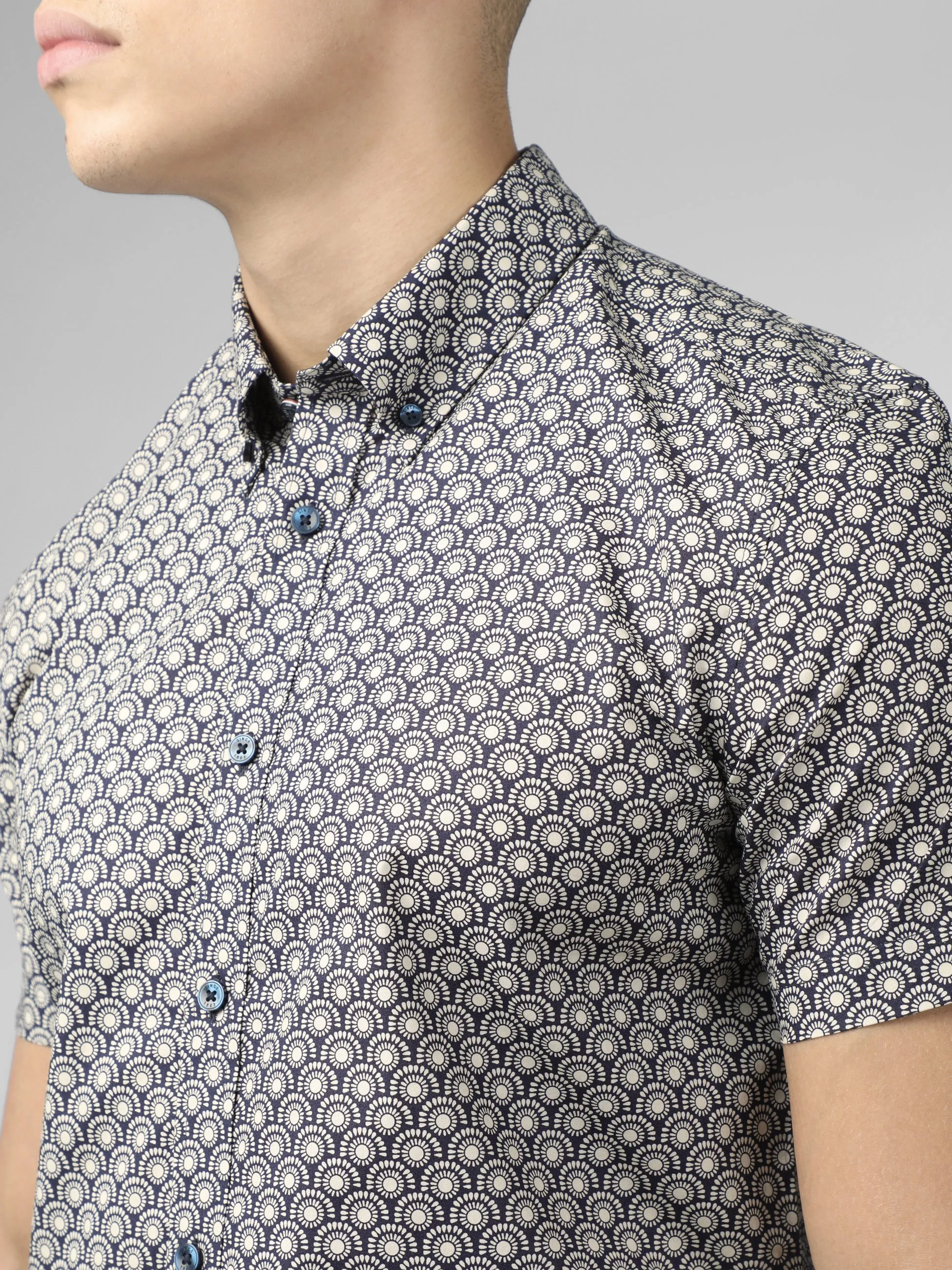 Block Geo Print Shirt - Ink