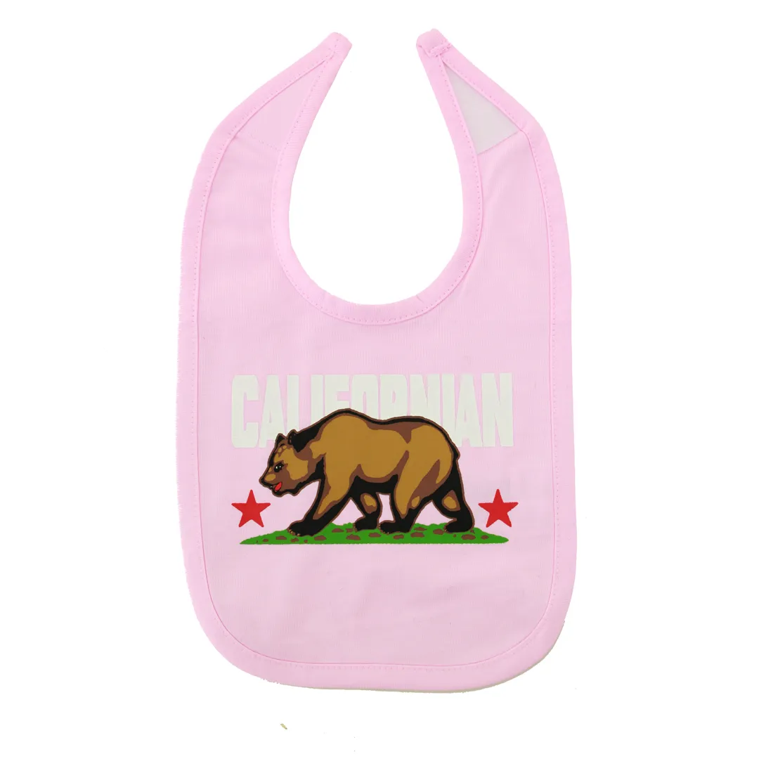 California Love Distressed Flag White Baby Bib