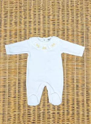 Chenille Sleepsuit Embroidered Collar