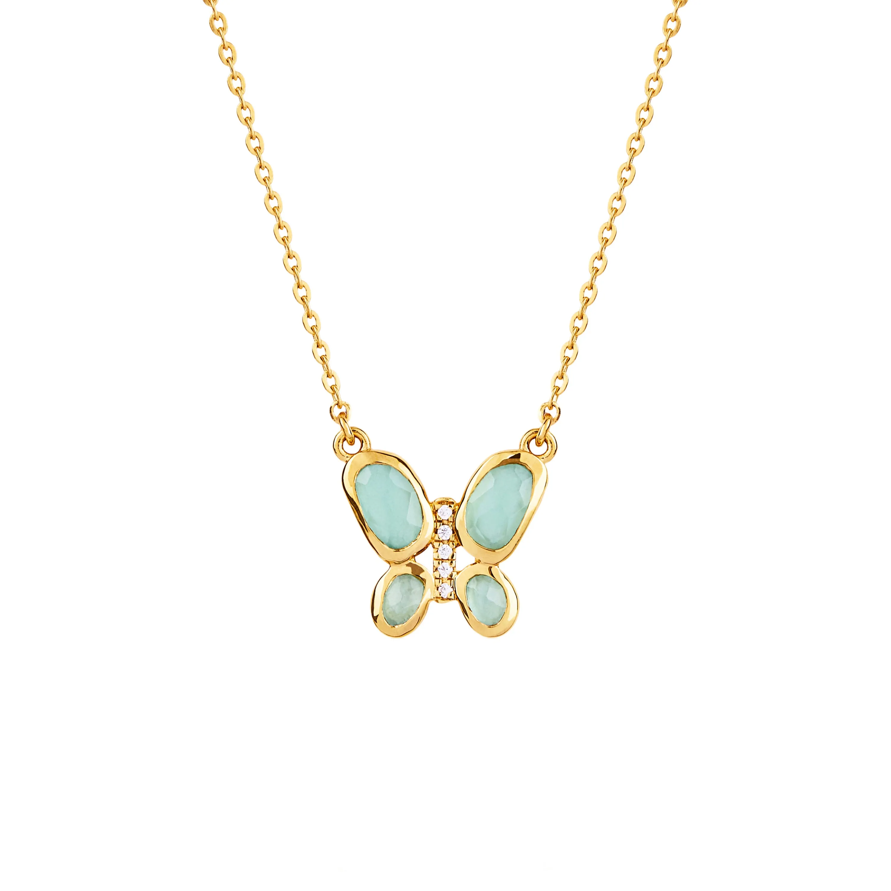 Chrysoprase Polki Butterfly Pendant