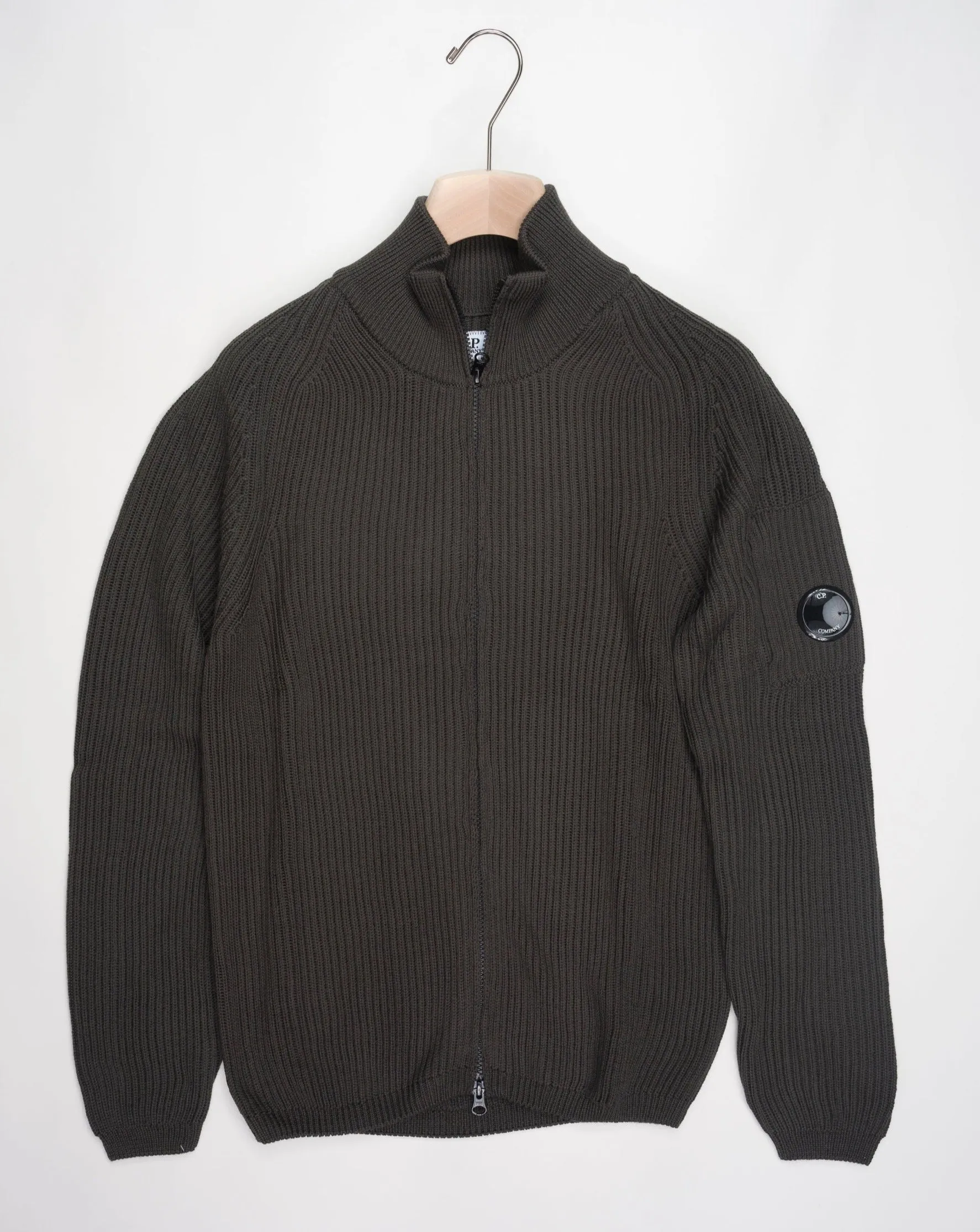 C.P. Company Re-Wool Zipped Knit / Olive Night