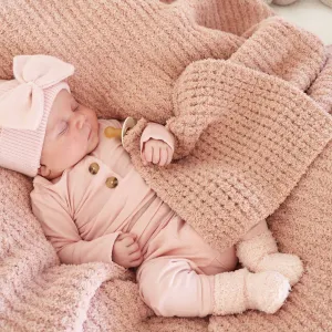 CuddleLane™ Luxe Waffle Lovey | Wild Rose