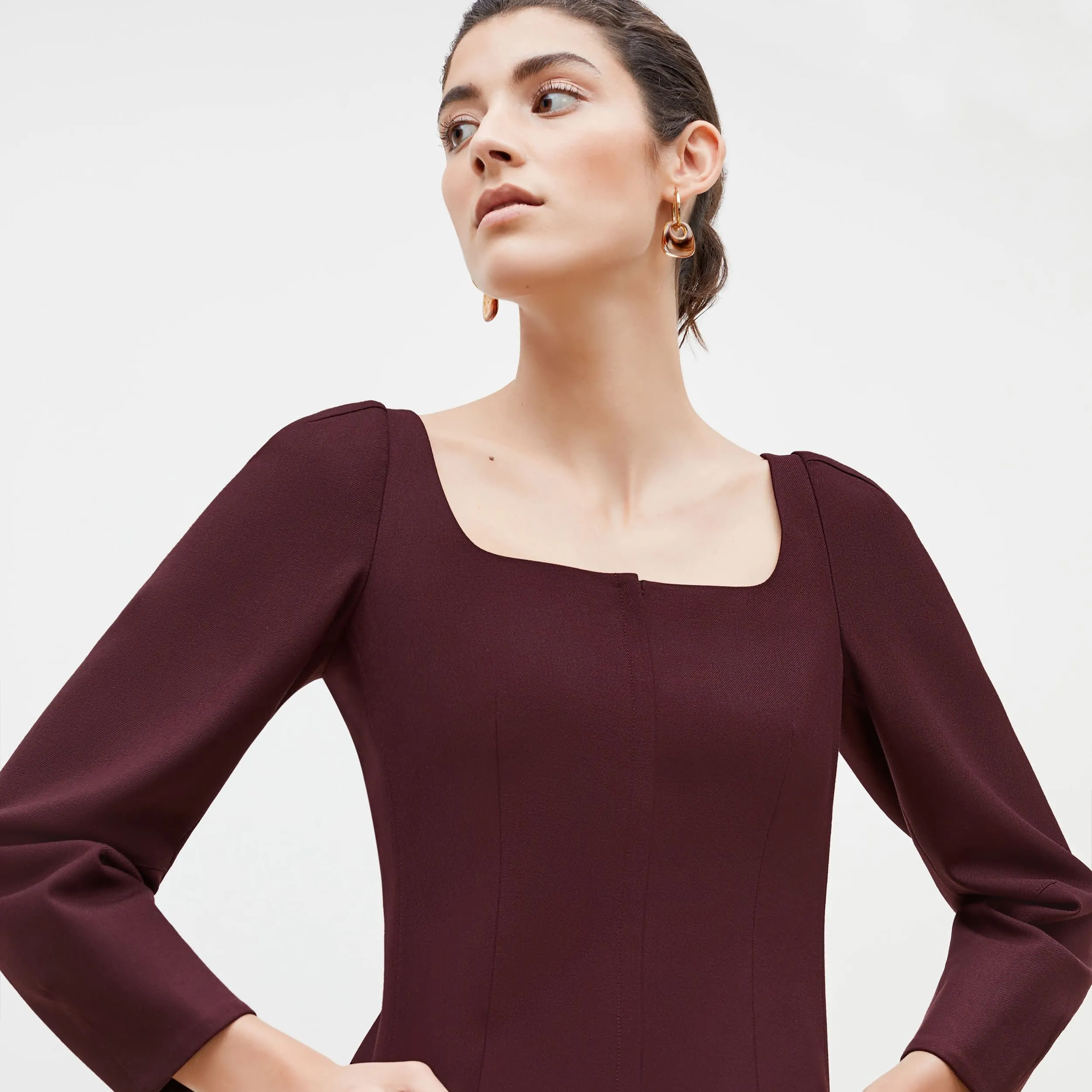 Dawn Top - Sharkskin :: Garnet