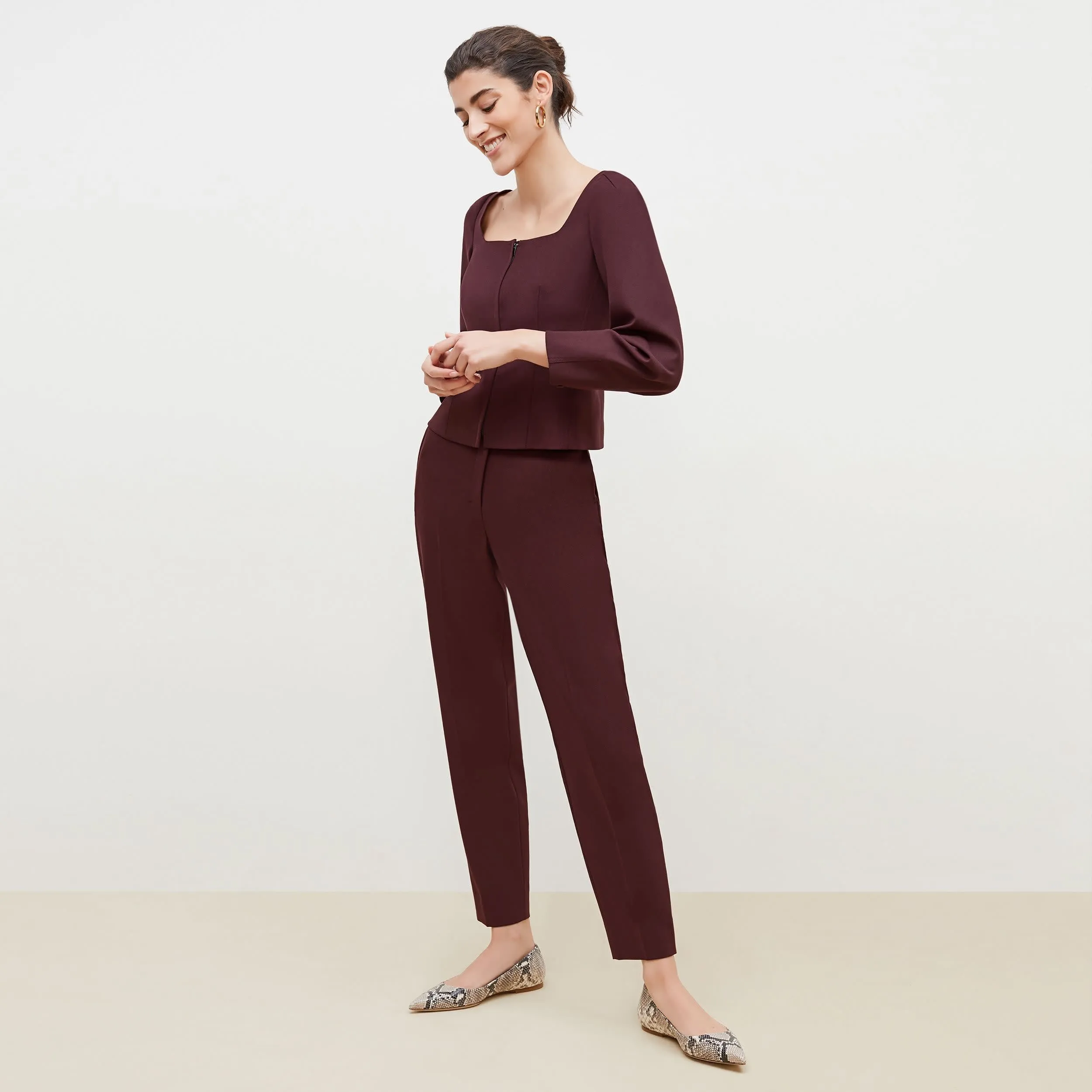 Dawn Top - Sharkskin :: Garnet