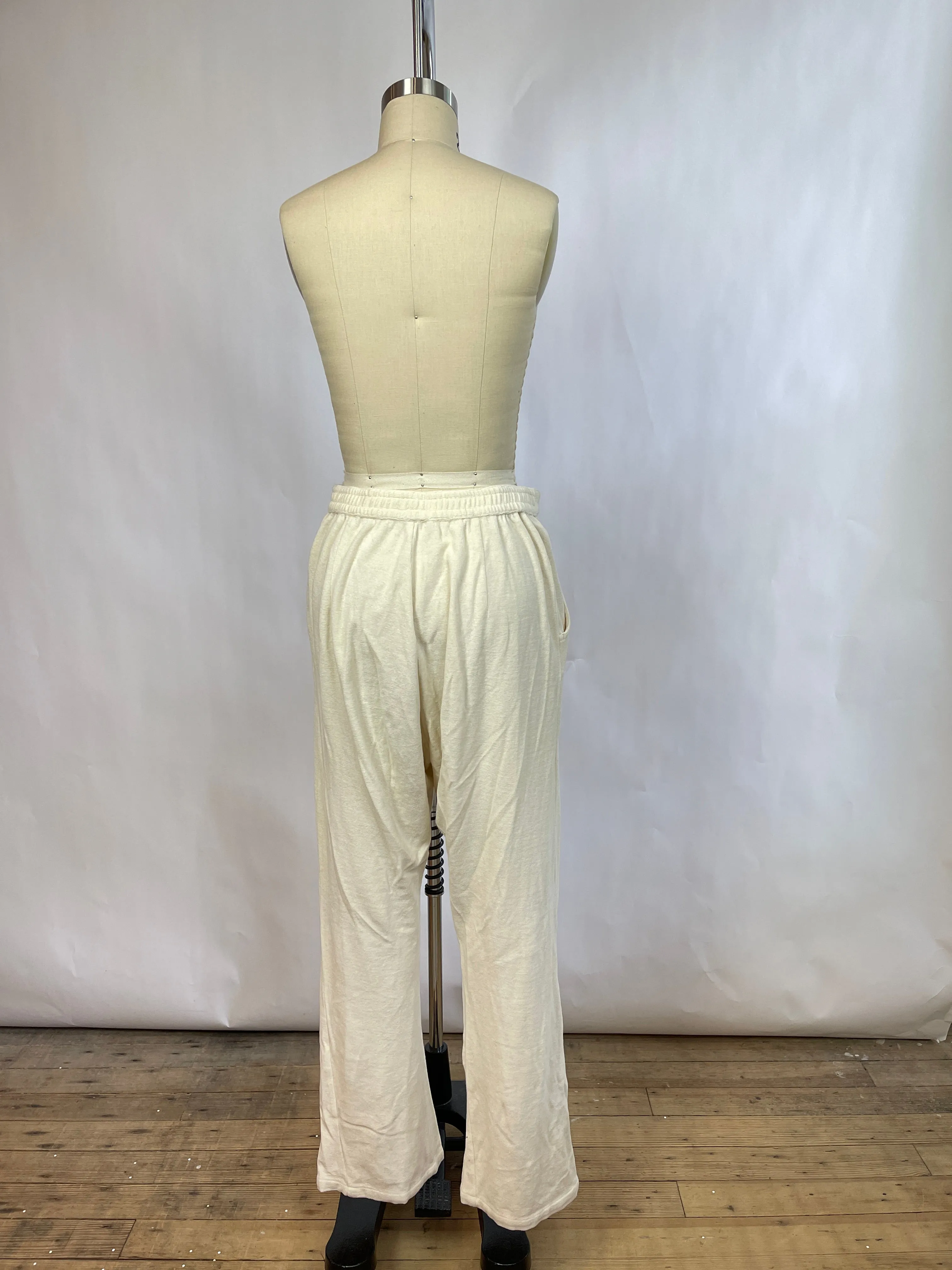 Djerf Avenue Cream Terry Pants (XL)