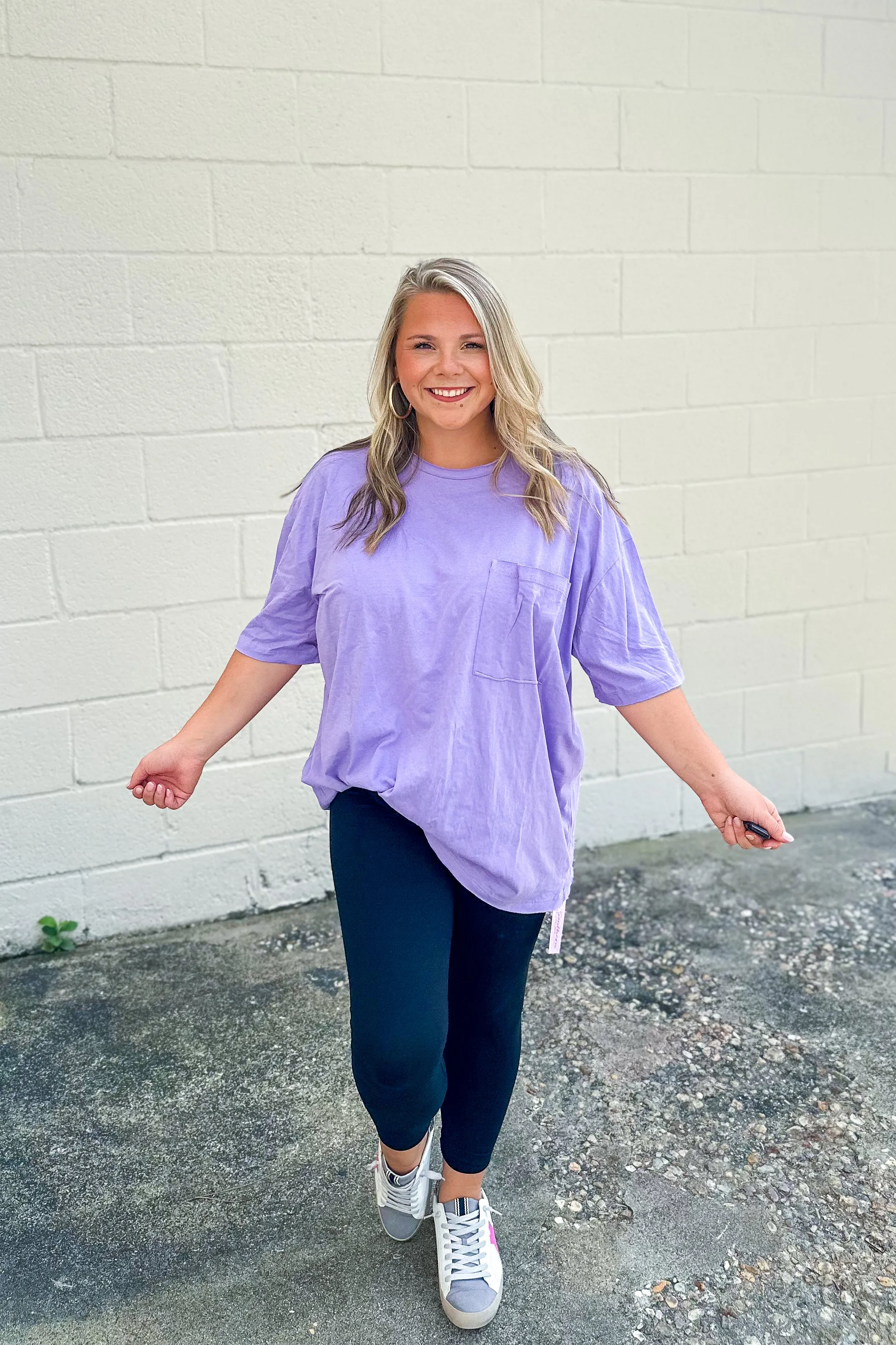 Emma Oversized Boyfriend Top, Lavender