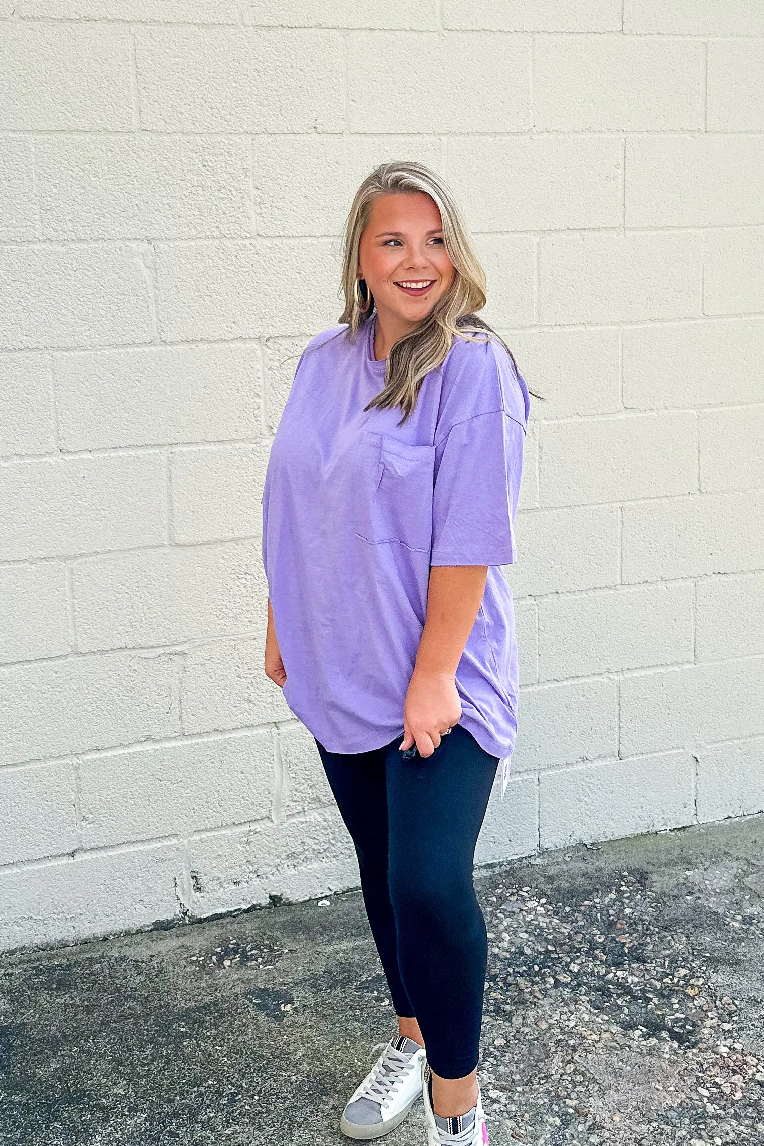 Emma Oversized Boyfriend Top, Lavender