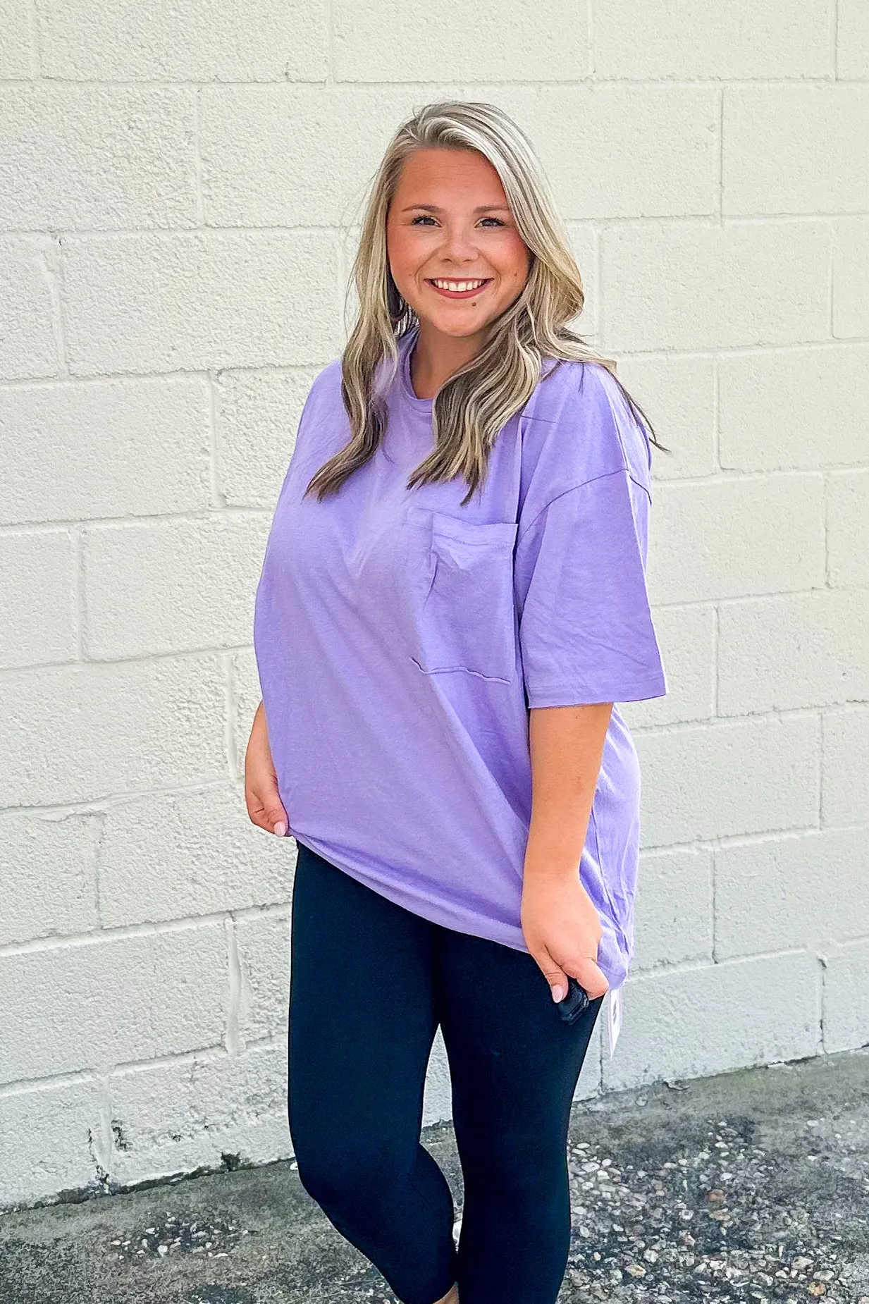 Emma Oversized Boyfriend Top, Lavender