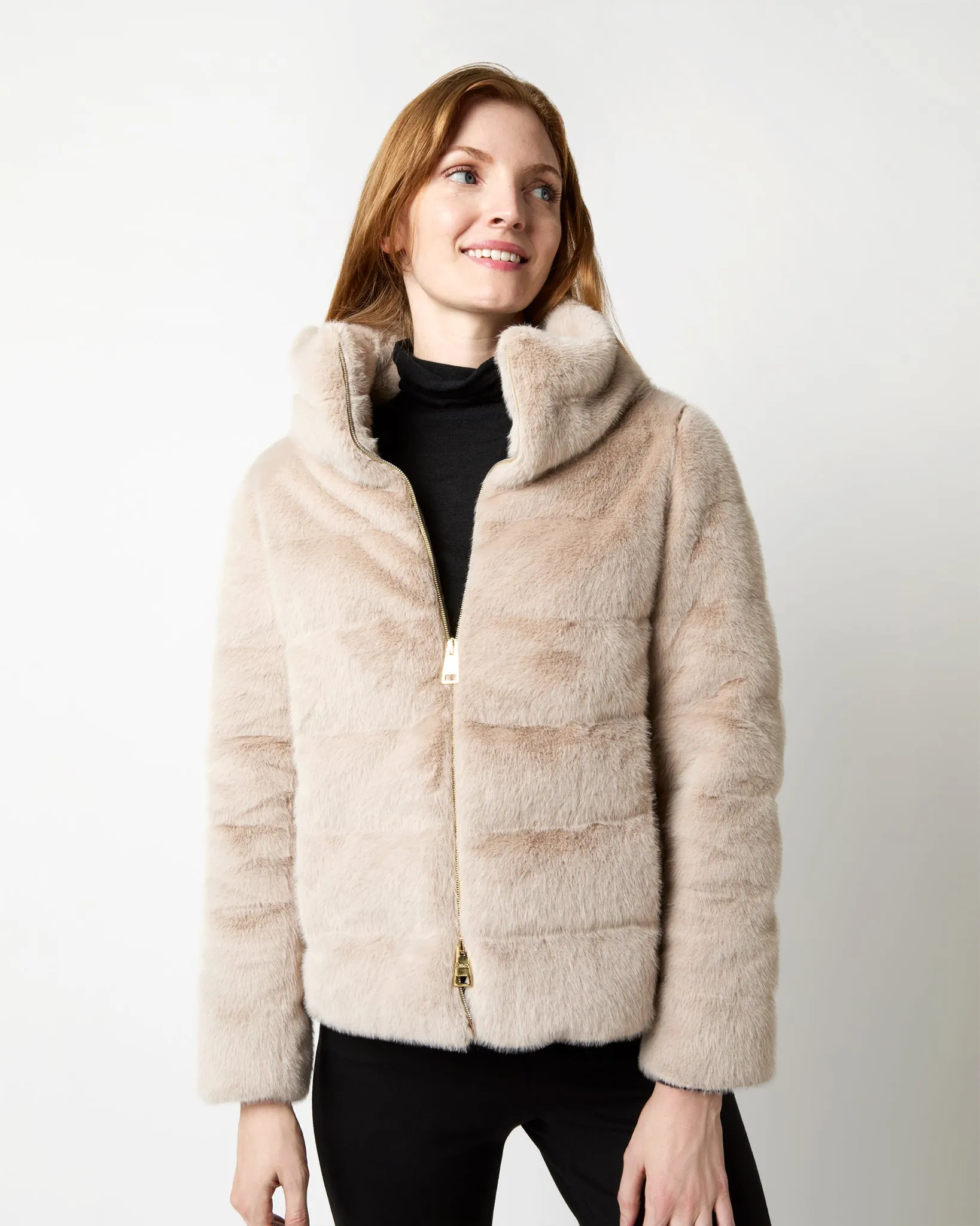 Faux Fur Teddy Jacket in Chantilly