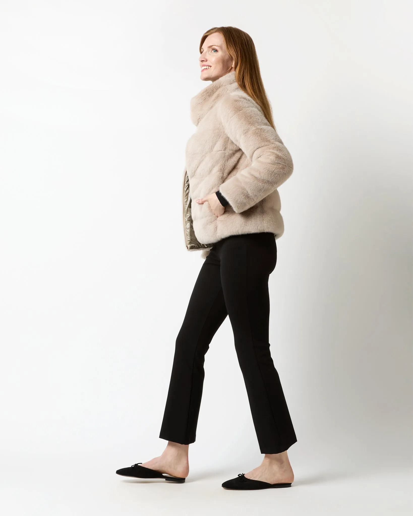 Faux Fur Teddy Jacket in Chantilly