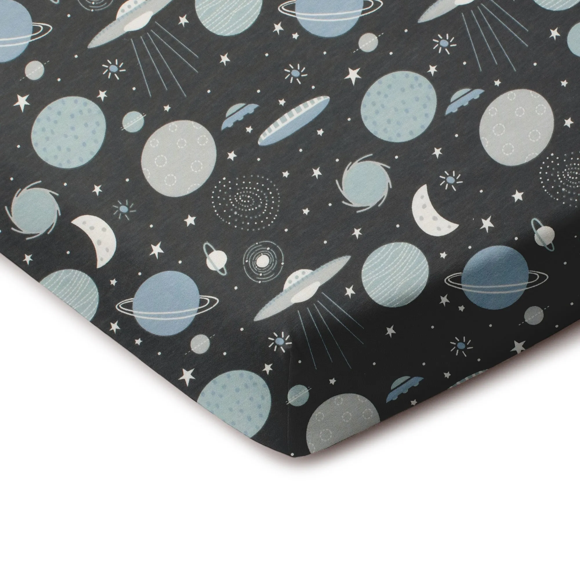 Fitted Crib Sheet - Space Charcoal