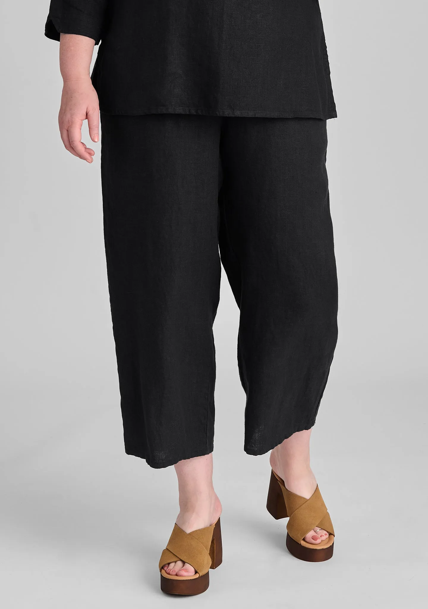 Floods - Linen Pants With Elastic Waist