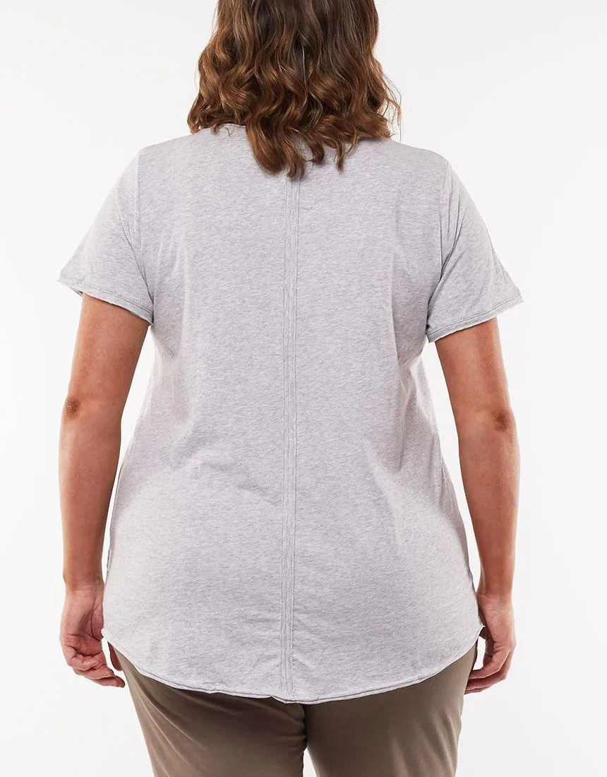 Fundamental Vee Tee - Grey Marle