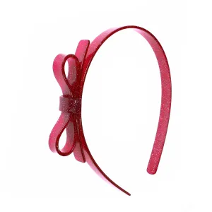 Glitter Red Thin Bow Headband