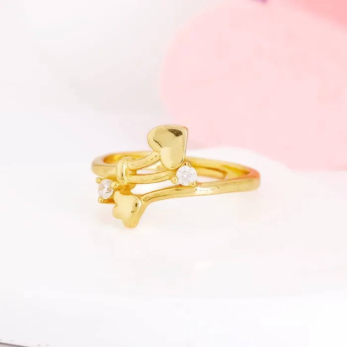 Golden Zircon Studded Blooming Love Ring