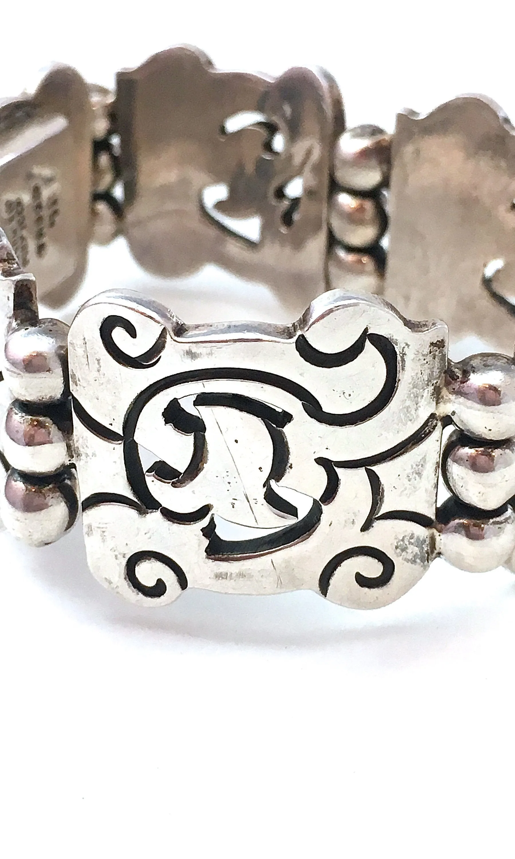 HEAVY METAL 1970s Mexican Sterling Silver Bracelet