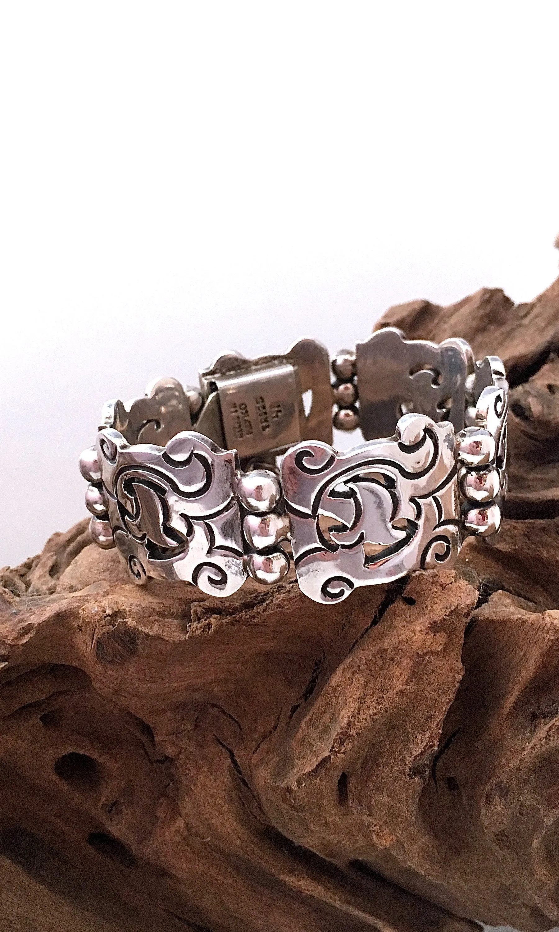 HEAVY METAL 1970s Mexican Sterling Silver Bracelet