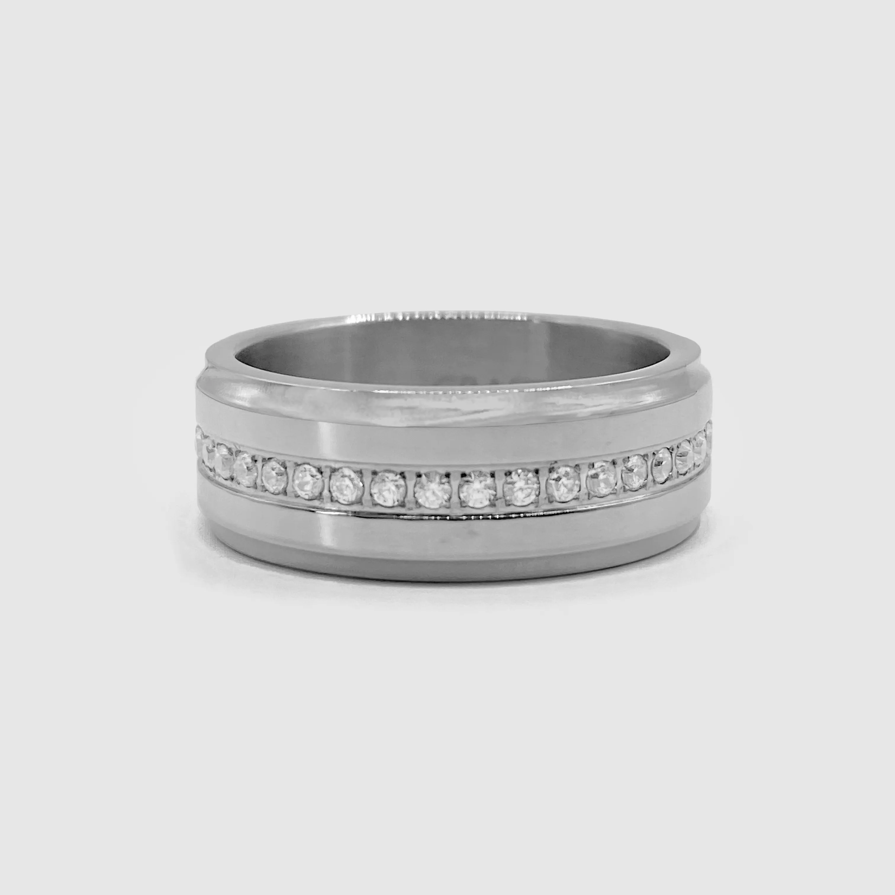 Iced Band Ring (Silver)