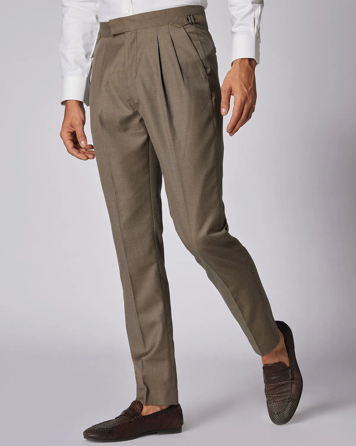 Insignia Houndstooth Neapolitan Dress Pants - Brown