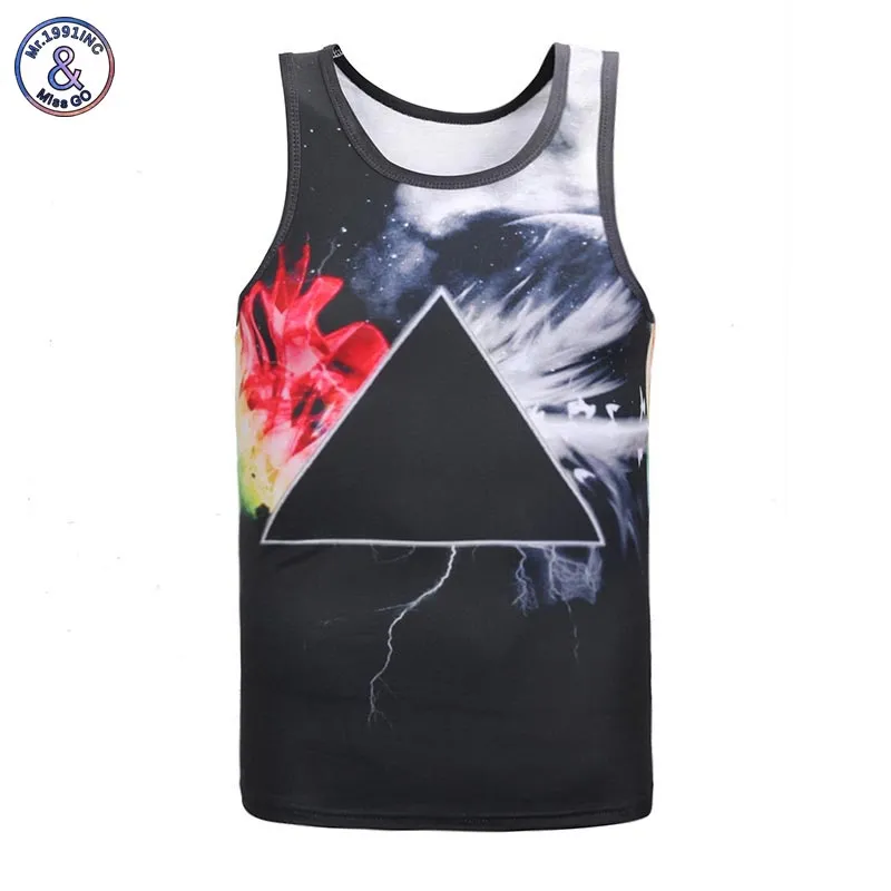 Men's Tanks Top 3D Triangle Space Galaxy