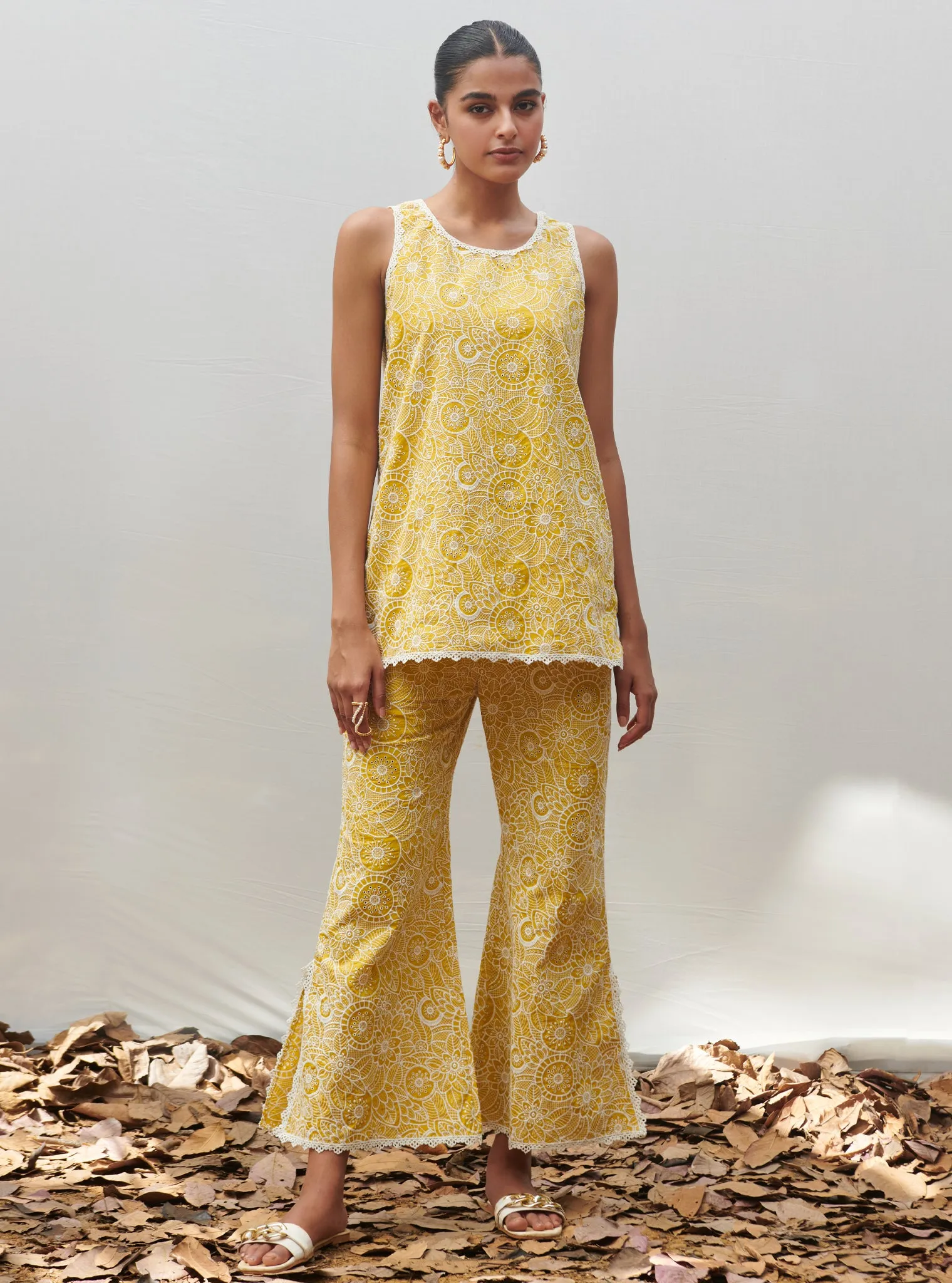 Mulmul Cotton Gardenia Yellow Co-ord???ÿSet