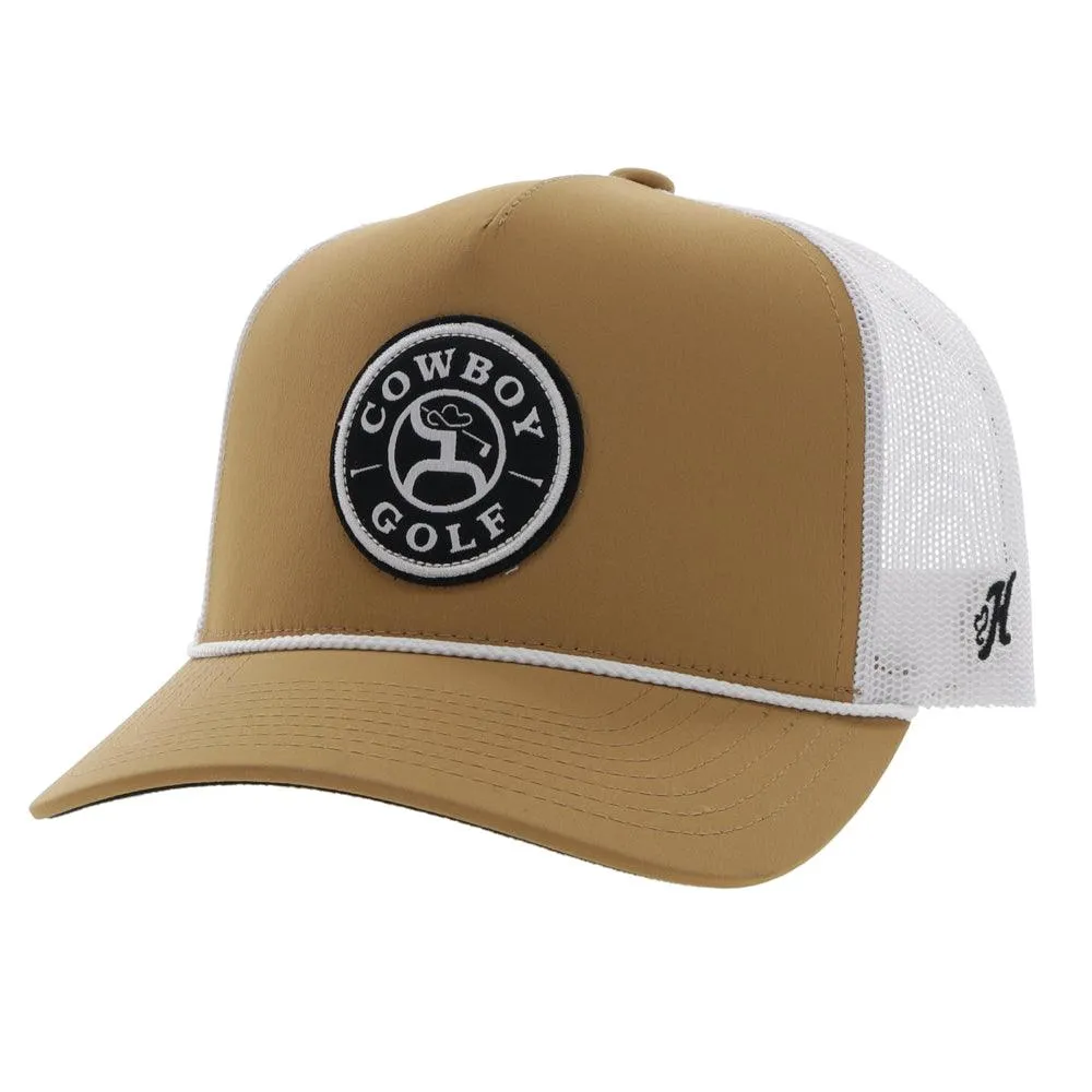 "Cowboy Golf" Tan/White Hat