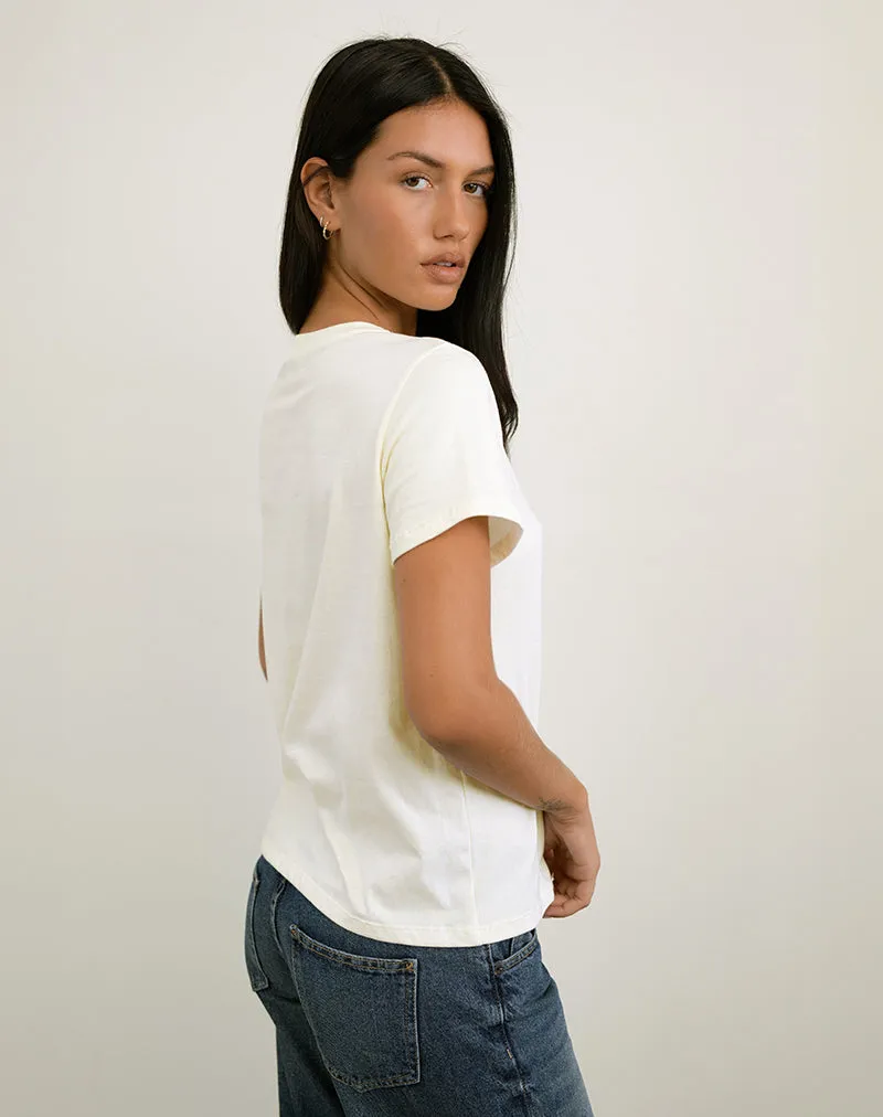 Saki Tee in Ivory with Upper East Sider Print