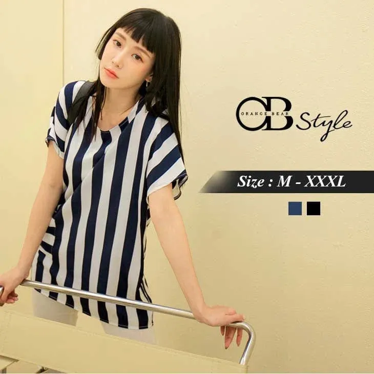 STRIPED SHORT-SLEEVE TOPS