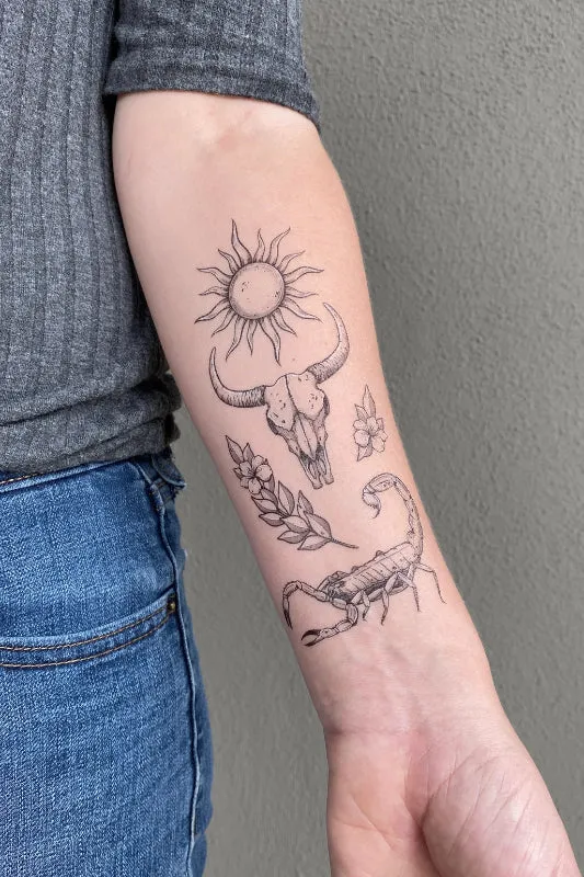 sunlit south temporary tattoo