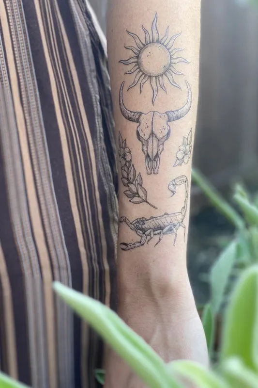 sunlit south temporary tattoo