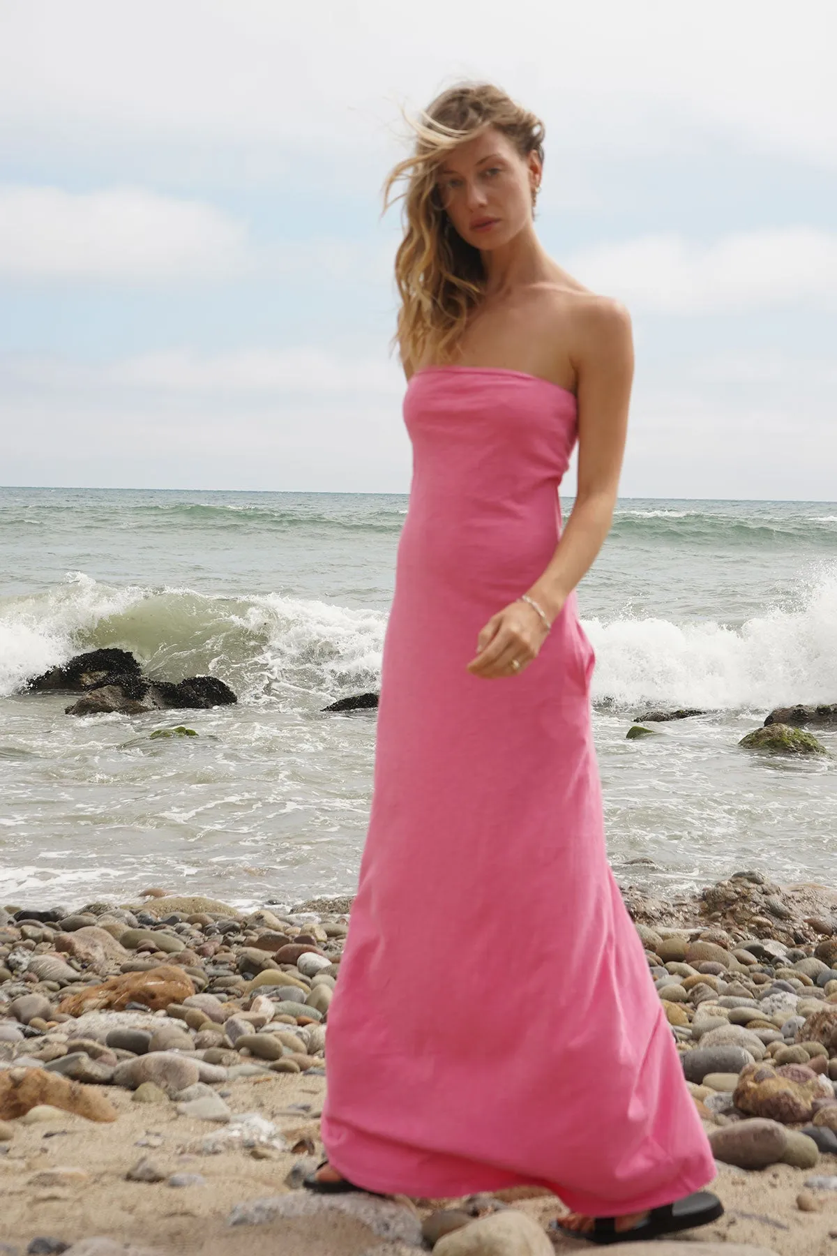 Topanga Strapless Dress - Candy Pink